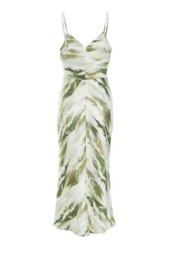 Petite Green Marble Print Satin Midaxi Dress 12 Petite Green Marble Print Satin Midaxi Dress -Chic Summer Shop 00100039109 ZB