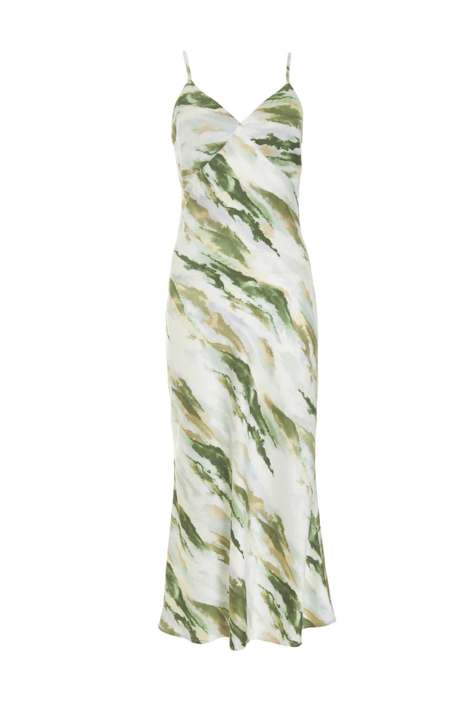 Petite Green Marble Print Satin Midaxi Dress 3 Petite Green Marble Print Satin Midaxi Dress