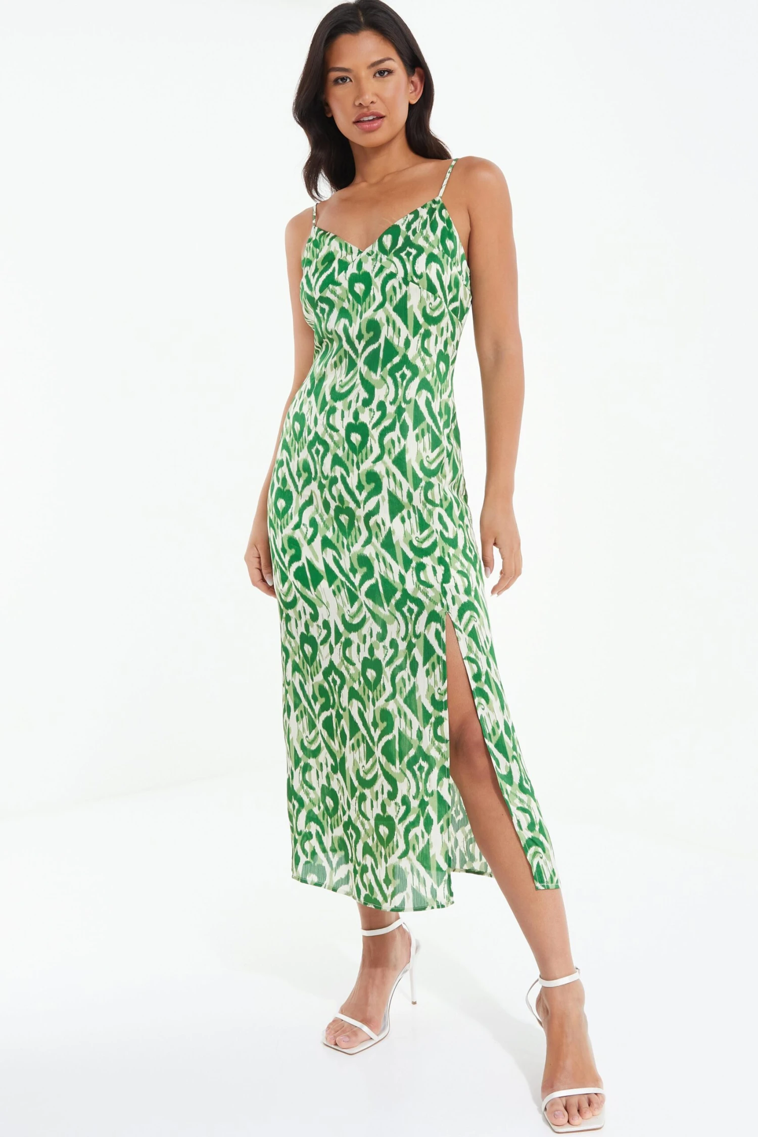 Green Aztec Print Midaxi Dress 4 Green Aztec Print Midaxi Dress - Image 2