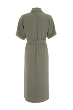 Khaki Shirt Midi Dress -Chic Summer Shop 00100039122 ZB
