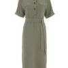 Khaki Shirt Midi Dress -Chic Summer Shop 00100039122 ZM