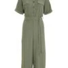 Khaki Utility Culotte Jumpsuit -Chic Summer Shop 00100039125 ZM