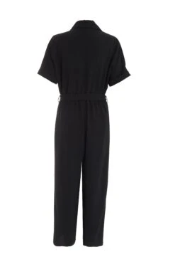 Black Utility Culotte Jumpsuit -Chic Summer Shop 00100039126 ZB