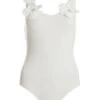 Cream Knitted Flower Bodysuit -Chic Summer Shop 00100039152 ZM