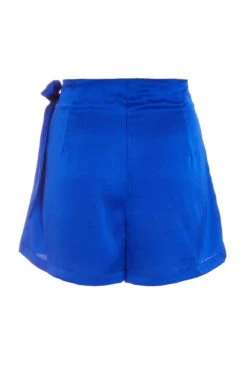 Royal Blue Wrap Satin Skort -Chic Summer Shop 00100039237 ZB