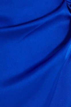 Royal Blue Wrap Satin Skort -Chic Summer Shop 00100039237 ZS