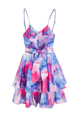 Purple Marble Print Playsuit -Chic Summer Shop 00100039266 ZB