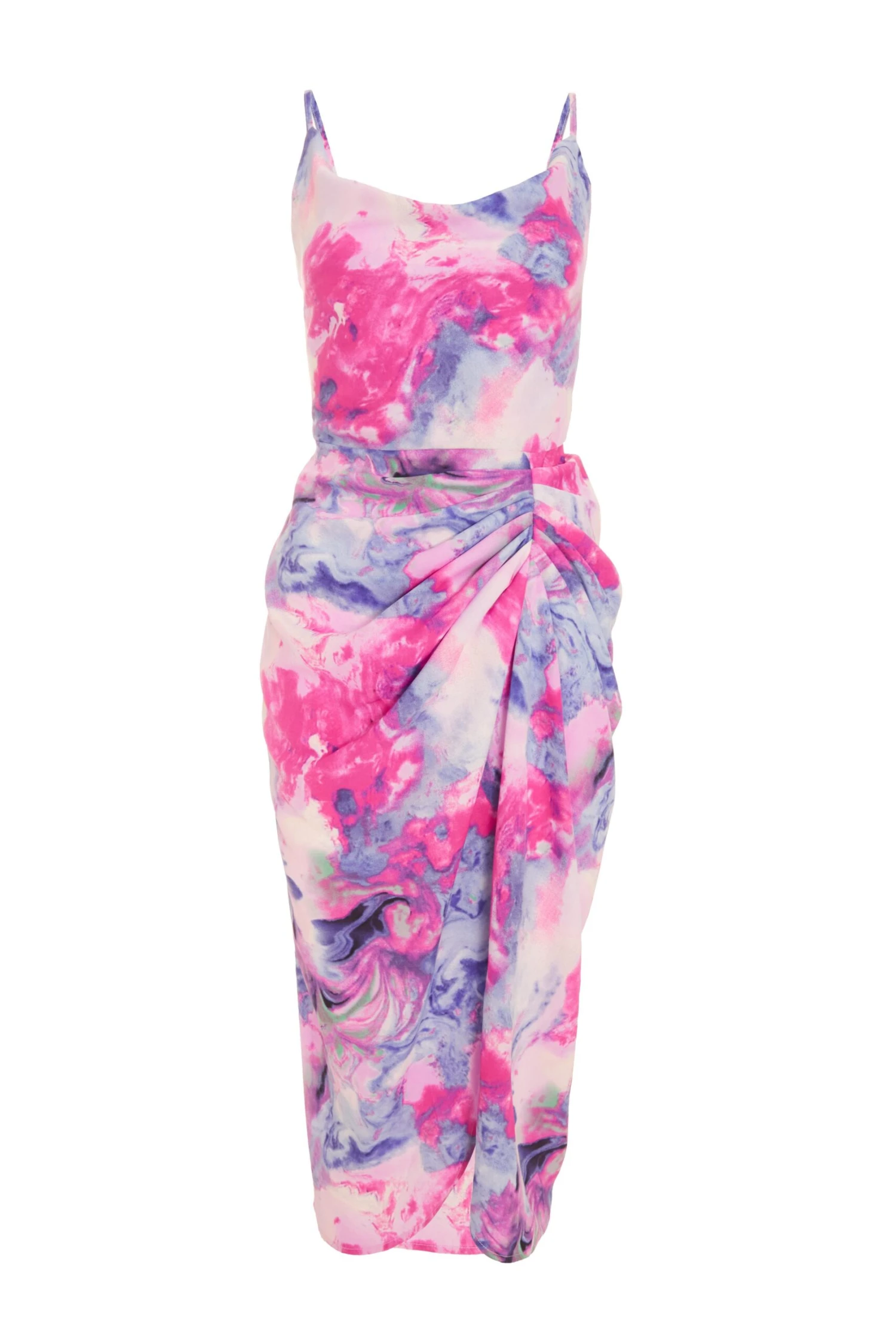 Purple Marble Ruched Midi Dress 3 Purple Marble Ruched Midi Dress