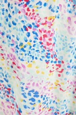 Multicoloured Animal Print Frill Sleeve Midi Dress -Chic Summer Shop 00100039292 ZS