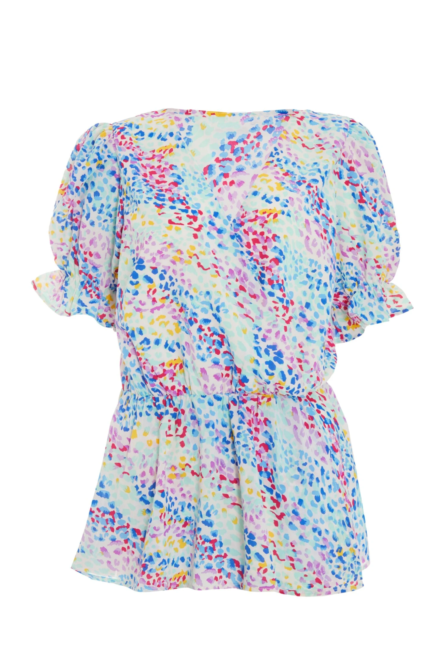 Multicoloured Animal Print Peplum Top 3 Multicoloured Animal Print Peplum Top