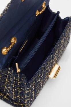 Navy Boucle Cross Body Bag -Chic Summer Shop 00100039303 XS