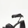 Black Lace Up Platform Heeled Sandal -Chic Summer Shop 00100039312 ZM