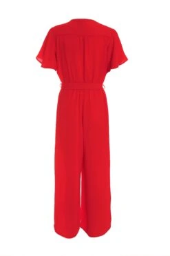 Red Wrap Culotte Jumpsuit 12 Red Wrap Culotte Jumpsuit -Chic Summer Shop 00100039466 ZB