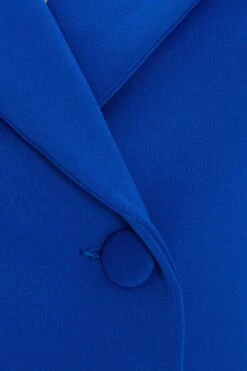 Blue Short Sleeve Cropped Blazer -Chic Summer Shop 00100039482 ZS