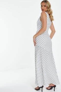 White Polka Dot Maxi Dress -Chic Summer Shop 00100039506 XB