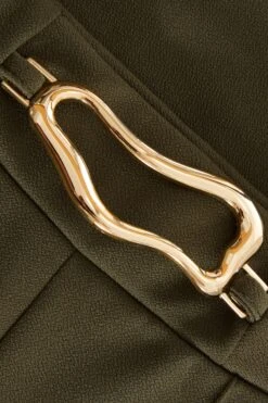 Khaki Buckle Palazzo Trousers -Chic Summer Shop 00100039593 ZS