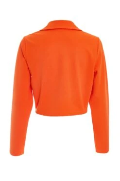Orange Cropped Tailored Blazer -Chic Summer Shop 00100039598 ZB