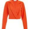Orange Cropped Tailored Blazer -Chic Summer Shop 00100039598 ZM