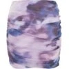 Purple Marble Print Mesh Ruched Mini Skirt -Chic Summer Shop 00100039615 ZM