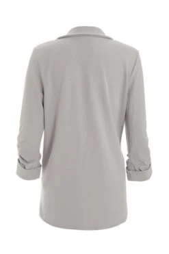 Grey Ruched Sleeve Blazer 12 Grey Ruched Sleeve Blazer -Chic Summer Shop 00100039720 ZB