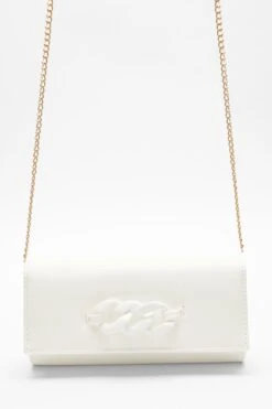 White Chain Clutch Bag