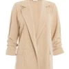 Petite Stone Ruched Sleeve Blazer -Chic Summer Shop 00100039751 ZM