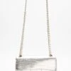 Silver Crocodile Print Cross Body Bag -Chic Summer Shop 00100040116 ZM